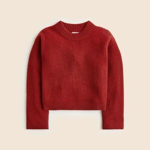 J. Crew Ribbed cashmere cropped crewneck sweater, Large